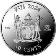 Fiji 50 Cents Robocop. Police Car 2024  1 OZ FIJI 2024 .999 FINE SILVER REREVAKA NA KALOU KA DOKA NA TUI 50 CENTS coin obverse Fiji 50 Cents Robocop. Police Car 2024  1 OZ FIJI 2024 .999 FINE SILVER REREVAKA NA KALOU KA DOKA NA TUI 50 CENTS coin obverse