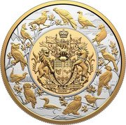 Canada 50 Dollars Heraldic Landscape. Birds of Canada 2024 Proof CBS coin reverse