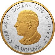 Canada 50 Dollars Water Dragon 2025 CHARLES III CANADA 2025 D G REX 50 DOLLARS SR coin obverse Canada 50 Dollars Water Dragon 2025 CHARLES III CANADA 2025 D G REX 50 DOLLARS SR coin obverse