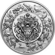 Canada 500 Dollars Heraldic Landscape. Birds of Canada 2024 Proof CBS coin reverse Canada 500 Dollars Heraldic Landscape. Birds of Canada 2024 Proof CBS coin reverse