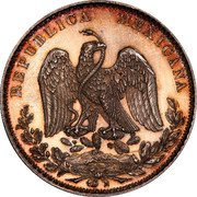Mexico 8 Reales (Pattern. Go WW) KM# Pn12 REPUBLICA MEXICANA coin obverse Mexico 8 Reales (Pattern. Go WW) KM# Pn12 REPUBLICA MEXICANA coin obverse