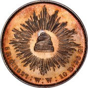 Mexico 8 Reales (Pattern. Go WW) KM# Pn12 8 R G 1827 WW 10 DS 20CS coin reverse Mexico 8 Reales (Pattern. Go WW) KM# Pn12 8 R G 1827 WW 10 DS 20CS coin reverse