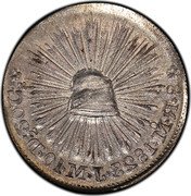 Mexico 8 Reales (Pattern. Reverse Trial) 8 R MO 1823 J M 10 DS 20 CS coin reverse Mexico 8 Reales (Pattern. Reverse Trial) 8 R MO 1823 J M 10 DS 20 CS coin reverse