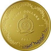 Niue Eight Dollars The Tree of Life. Diamonds 2024 ʟMㅈ Proof PUBLIC SEAL OF NIUE ATUA NIUE TUKULAGI ʟMㅈ AU 999 EIGHT DOLLARS 2024 coin obverse