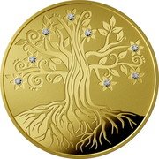 Niue Eight Dollars The Tree of Life. Diamonds 2024 ʟMㅈ Proof  coin reverse