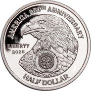 Niue Half Dollar (Dorchester Heights) AMERICA 250TH ANNIVERSARY LIBERTY 2025 PUBLIC SEAL OF NIUE ATUA NIUE TUKULAGI HALF DOLLAR coin obverse