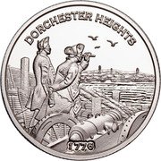 Niue Half Dollar (Dorchester Heights) DORCHESTER HEIGHTS 1776 coin reverse