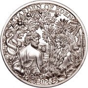 Niue Half Dollar Garden of Eden 2025  Prooflike GARDEN OF EDEN 2025 coin reverse