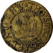 UK Half Penny (London St. Clements. Thos Springall) THO SPRINGALL AT THE coin obverse UK Half Penny (London St. Clements. Thos Springall) THO SPRINGALL AT THE coin obverse