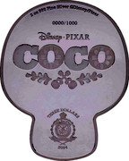 Niue Three Dollars Coco. Remember Me 2024  Proof 2 OZ 999 FINE SILVER ©DISNEY/PIXAR 0000/1000 DISNEY PIXAR COCO THREE DOLLARS PUBLIC SEAL OF NIUE ATUA NIUE TUKULAGI 2024 coin obverse Niue Three Dollars Coco. Remember Me 2024  Proof 2 OZ 999 FINE SILVER ©DISNEY/PIXAR 0000/1000 DISNEY PIXAR COCO THREE DOLLARS PUBLIC SEAL OF NIUE ATUA NIUE TUKULAGI 2024 coin obverse