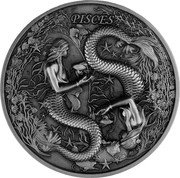 Niue Twelve Dollars Zodiac. Pisces 2024 Proof PISCES coin reverse Niue Twelve Dollars Zodiac. Pisces 2024 Proof PISCES coin reverse