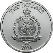 Niue Two Dollars Ram of Calvary. With the Breastplate 2024  BU TWO DOLLARS PUBLIC SEAL OF NIUE ATUA NIUE TUKULAGI 2024 coin obverse Niue Two Dollars Ram of Calvary. With the Breastplate 2024  BU TWO DOLLARS PUBLIC SEAL OF NIUE ATUA NIUE TUKULAGI 2024 coin obverse