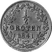 Germany 1/2 Groten 1841 KM# 236 Bremen / Free City / Regular Coinage coin reverse