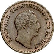 Germany 1/2 Kreuzer 1850 KM# 213 Baden / Grand Duchy / Regular Coinage coin obverse