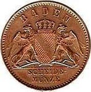 Germany 1/2 Kreuzer 1866 KM# 241 Baden / Grand Duchy / Regular Coinage coin obverse