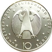 Germany 10 Euro 2002 F Proof KM# 215 Euro Coinage coin obverse