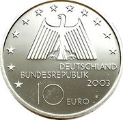 Germany 10 Euro 2003 F Proof KM# 224 Euro Coinage coin obverse