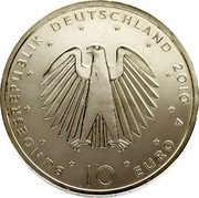 Germany 10 Euro 2010 A Proof KM# 290 Euro Coinage coin obverse Germany 10 Euro 2010 A Proof KM# 290 Euro Coinage coin obverse