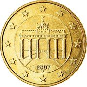 Germany 10 Euro Cent 2007 F Proof KM# 254 Euro Coinage coin obverse