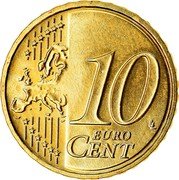 Germany 10 Euro Cent 2007 F Proof KM# 254 Euro Coinage coin reverse