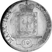 Germany 10 Kreuzer 1804 W KM# 38 Fürstenberg-Stuhlingen / Principality / Regular Coinage coin reverse