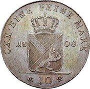 Germany 10 Kreuzer (Zehner) 1808 KM# 145 Baden / Grand Duchy / Regular Coinage coin reverse