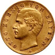 Germany 10 Mark 1896 D KM# 911 Bavaria / Kingdom / Reform Coinage coin obverse