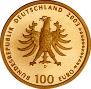 Germany 100 Euro 2003 D KM# 228 Euro Coinage coin obverse