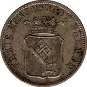 Germany 12 Grote (1/6 Thaler) 1859 KM# 242 Bremen / Free City / Regular Coinage coin obverse