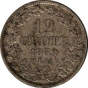 Germany 12 Grote (1/6 Thaler) 1859 KM# 242 Bremen / Free City / Regular Coinage coin reverse
