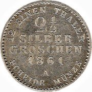 Germany 2-1/2 Silbergroschen 1861 A KM# 97 Anhalt-Köthen and Anhalt-Dessau coin reverse
