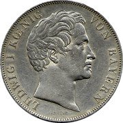 Germany 2 Gulden 1845 KM# 819 Bavaria / Kingdom / Regular Coinage coin obverse