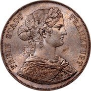 Germany 2 Thaler (3-1/2 Gulden) 1861 KM# 365 Frankfurt am Main / Free City / Regular Coinage coin obverse Germany 2 Thaler (3-1/2 Gulden) 1861 KM# 365 Frankfurt am Main / Free City / Regular Coinage coin obverse