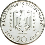 Germany 20 Euro 2016 F KM# 350 Euro Coinage coin obverse