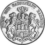 Germany 20 Mark 1893 J KM# 618 Hamburg / Free City / Reform Coinage coin obverse Germany 20 Mark 1893 J KM# 618 Hamburg / Free City / Reform Coinage coin obverse