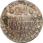 Germany 24 Mariengroschen (2/3 Thaler) 1820 MC KM# 1088 Brunswick-Wolfenbüttel / Duchy / Regular Coinage coin reverse