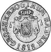 Germany 3 Kreuzer 1818 KM# 172 Baden / Grand Duchy / Regular Coinage coin obverse