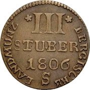 Germany 3 Stüber 1806 S (sic) KM# 7 Berg / Duchy / Regular Coinage coin obverse