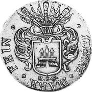 Germany 32 Schilling (2 Mark) 1809 HSK KM# 536 Hamburg / Free City / Regular Coinage coin obverse