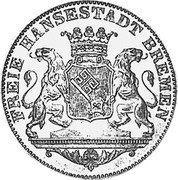 Germany 36 Grote (1/2 Thaler) 1859 KM# 243 Bremen / Free City / Regular Coinage coin obverse