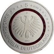 Germany 5 Euro 2017 D KM# 357 Euro Coinage coin obverse Germany 5 Euro 2017 D KM# 357 Euro Coinage coin obverse