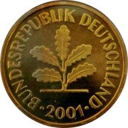 Germany 5 Pfennig 2001 J Sets only KM# 107 Federal Republic / Standard Coinage coin obverse