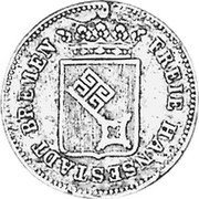 Germany 6 Grote (1/12 Thaler) 1840 KM# 231 Bremen / Free City / Regular Coinage coin obverse