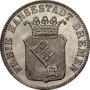 Germany 6 Grote (1/12 Thaler) 1861 KM# 245 Bremen / Free City / Regular Coinage coin obverse