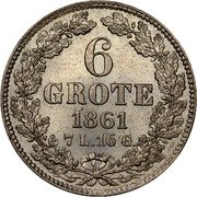 Germany 6 Grote (1/12 Thaler) 1861 KM# 245 Bremen / Free City / Regular Coinage coin reverse