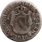 Germany 6 Kreuzer 1816 KM# 168 Baden / Grand Duchy / Regular Coinage coin obverse