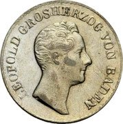 Germany 6 Kreuzer 1834 KM# 198.1 Baden / Grand Duchy / Regular Coinage coin obverse