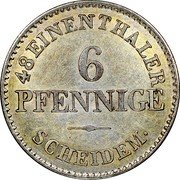 Germany 6 Pfennige 1840 KM# 94 Anhalt-Köthen and Anhalt-Dessau coin reverse