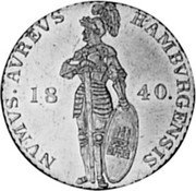 Germany Ducat 1840 KM# 552 Hamburg / Free City / Trade Coinage coin obverse Germany Ducat 1840 KM# 552 Hamburg / Free City / Trade Coinage coin obverse