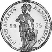 Germany Ducat 1855 KM# 579 Hamburg / Free City / Trade Coinage coin obverse Germany Ducat 1855 KM# 579 Hamburg / Free City / Trade Coinage coin obverse